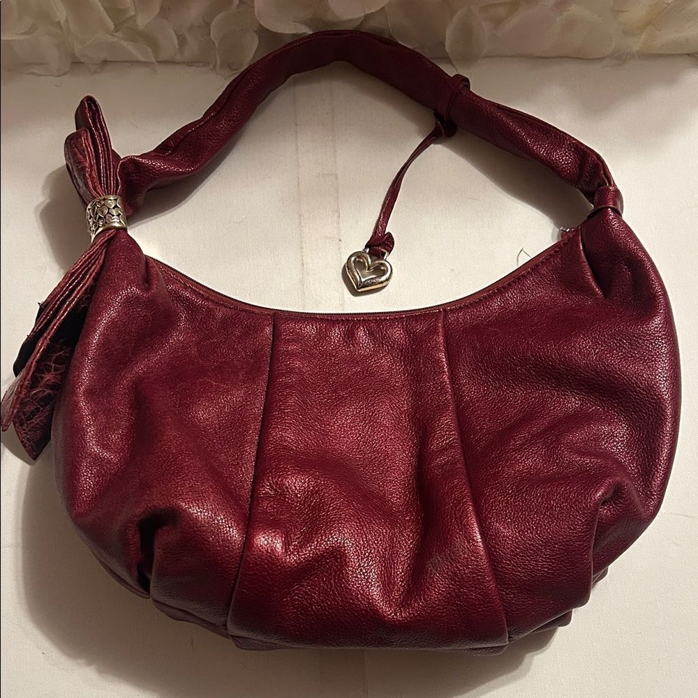 Brighton Deep Red Leather Shoulder Bag